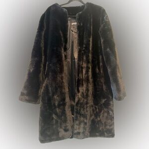 Apparis Elegant Black Faux Fur Jacket L